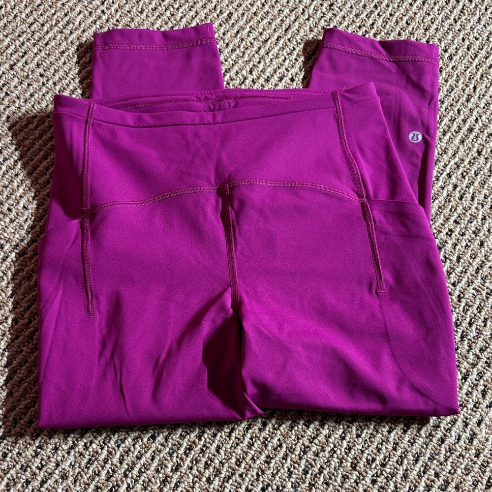 Lululemon Magenta Cropped Leggings - Picture 3 of 5